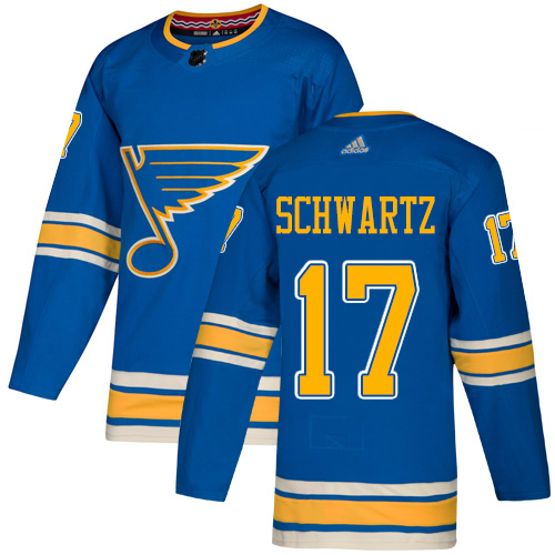 Adidas St. Louis Blues #17 Jaden Schwartz Blue Alternate Authentic Stitched Youth Jersey Youth