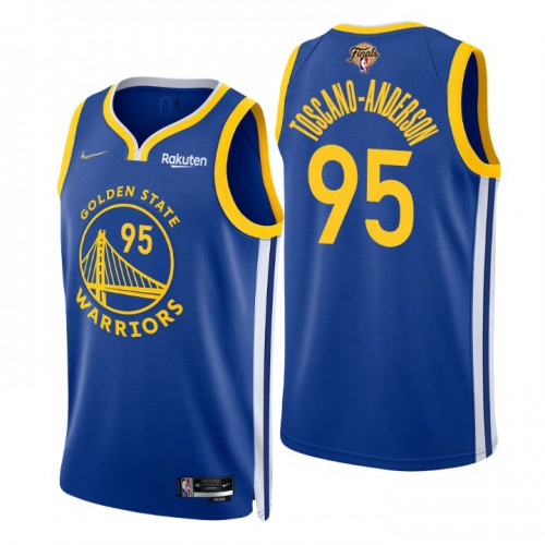 Golden State Warriors #95 Juan Toscano-Anderson Royal Youth 2022 Finals Icon Edition 75th Anniversary Diamond Swingman Jersey Youth