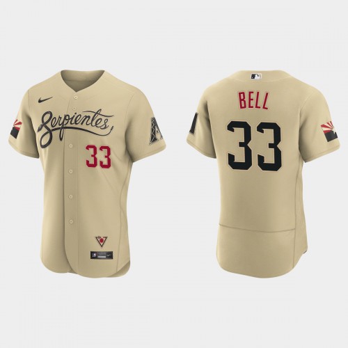 Arizona Arizona Diamondbacks #33 Jay Bell Men's 2021 City Connect Authentic Jersey Gold Men's