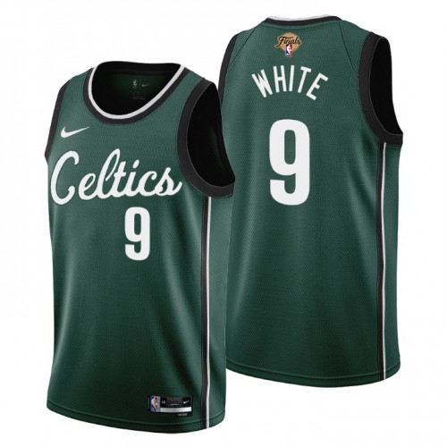 Boston Celtics #9 Derrick White Youth 2022 Finals City Edition Jersey - Cherry Blossom Green Youth