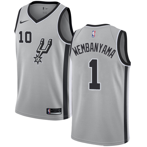 San Antonio Spurs #1 Victor Wembanyama Silver Women's Swingman Statement Edition Jersey