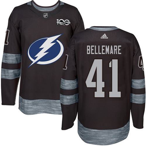 Adidas Tampa Bay Lightning #41 Pierre-Edouard Bellemare Black 1917-2017 100th Anniversary Stitched Youth Jersey Youth