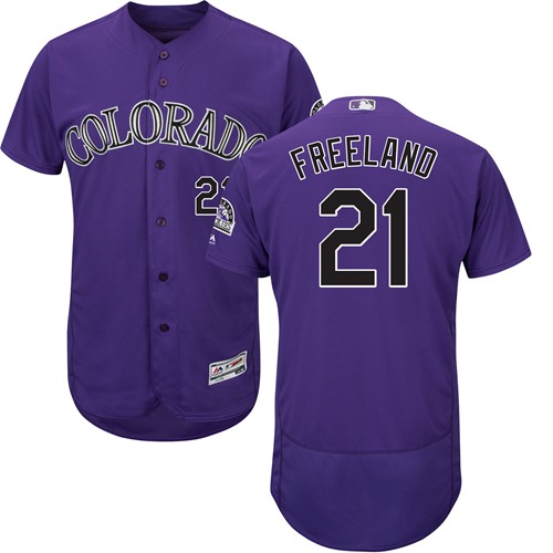 Colorado Rockies #21 Kyle Freeland Purple Flexbase Authentic Collection Stitched Jersey Men's