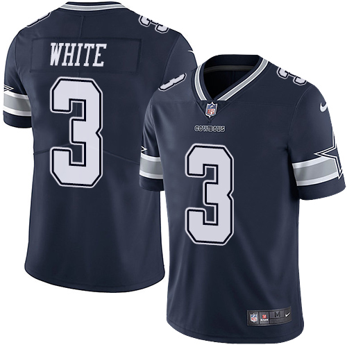 Dallas Cowboys #3 Mike White Navy Blue Team Color Men's Stitched Vapor Untouchable Limited Jersey Men's