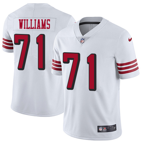 San Francisco San Francisco 49ers #71 Trent Williams White Youth Stitched Limited Rush Jersey Youth