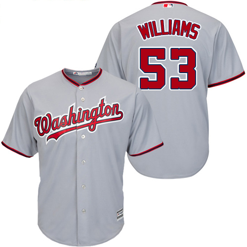 Washington Nationals #53 Austen Williams Grey New Cool Base Stitched Jersey Men's