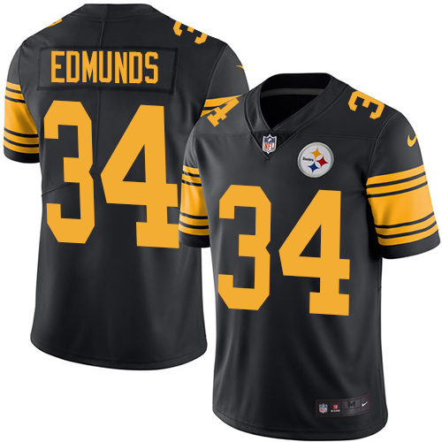 Pittsburgh Steelers #34 Terrell Edmunds Black Youth Stitched Limited Rush Jersey Youth