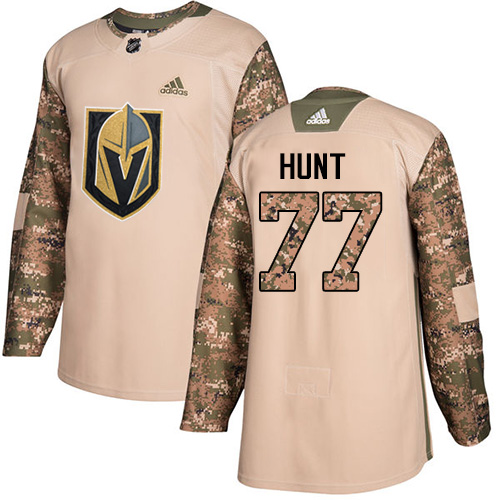 Adidas Golden Vegas Golden Knights #77 Brad Hunt Camo Authentic 2017 Veterans Day Stitched Jersey Men's
