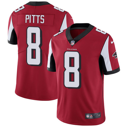 Falcons #8 Kyle Pitts Red Team Color Men's Stitched Vapor Untouchable Limited Jersey