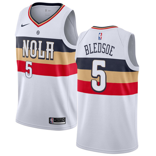 New Orleans Pelicans #5 Eric Bledsoe White Womens Swingman Earned Edition Jersey Womens