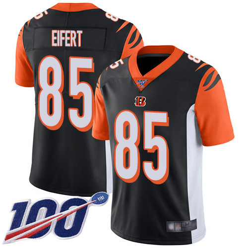 Cincinnati Bengals #85 Tyler Eifert Black Team Color Men's Stitched 100th Season Vapor Limited Jersey Men's