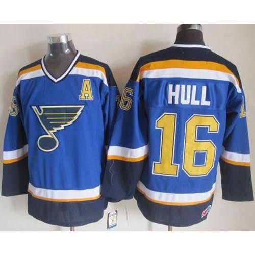 St. Louis Blues #16 Brett Hull Light Blue CCM Throwback Stitched Jersey Men's