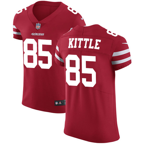49ers #85 George Kittle Red Team Color Men's Stitched Vapor Untouchable Elite Jersey