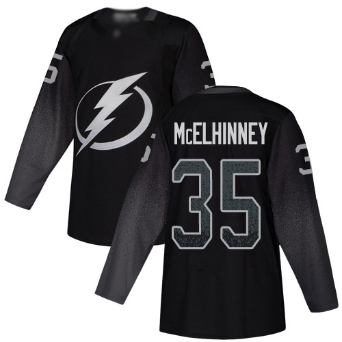 Adidas Tampa Bay Lightning #35 Curtis McElhinney Black Alternate Authentic Youth Stitched Jersey Youth
