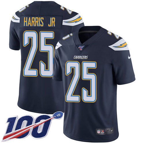 Los Angeles Chargers #25 Chris Harris Jr Navy Blue Team Color Men's Stitched 100th Season Vapor Untouchable Limited Jersey Men's