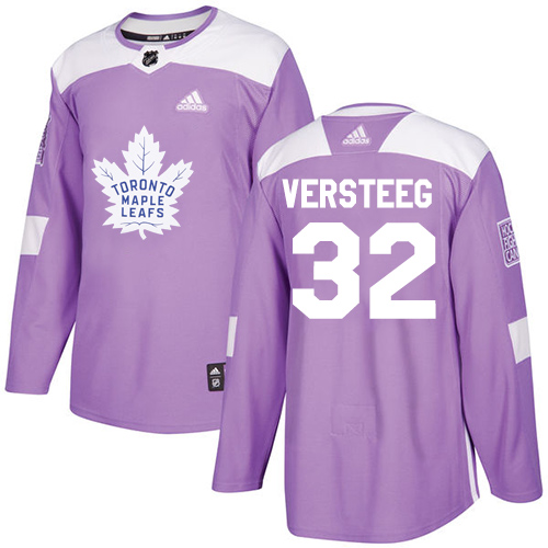 Adidas Maple Toronto Maple Leafs #32 Kris Versteeg Purple Authentic Fights Cancer Stitched Jersey Men's