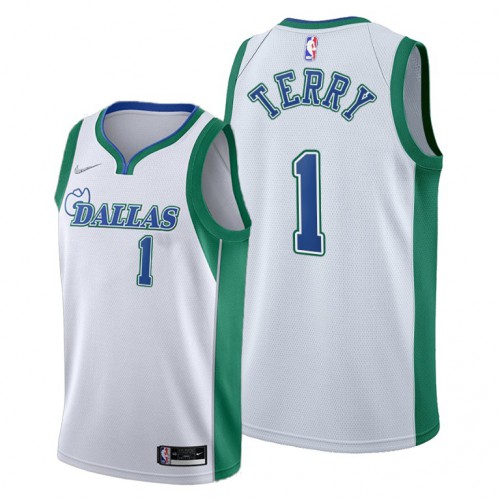 Dallas Dallas Mavericks #1 Tyrell Terry Mens 2021-22 City Edition White Jersey Mens