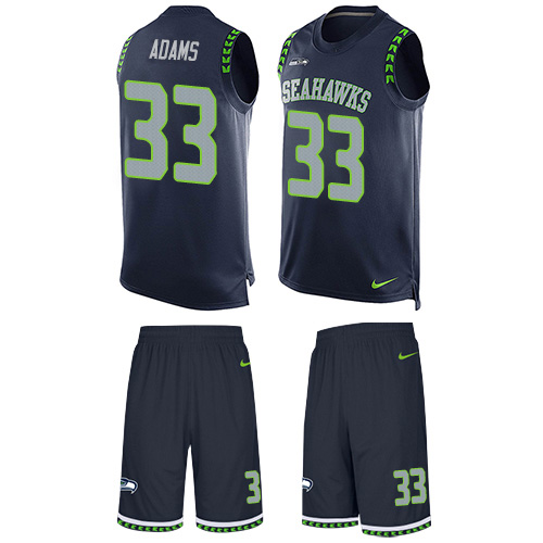 Seahawks #33 Jamal Adams Steel Blue Team Color Men's Stitched Limited Tank Top Suit Jersey