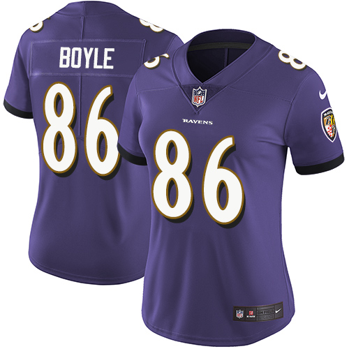 Baltimore Ravens #86 Nick Boyle Purple Team Color Women's Stitched Vapor Untouchable Limited Jersey Womens