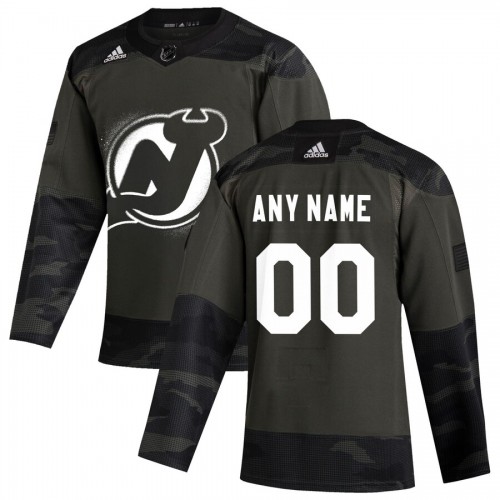 New Jersey Devils Adidas 2019 Veterans Day Authentic Custom Practice Jersey Camo