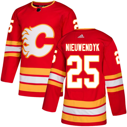 Adidas Calgary Flames #25 Joe Nieuwendyk Red Alternate Authentic Stitched Jersey Men's