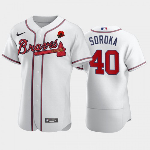 Atlanta Atlanta Braves #40 Mike Soroka Men's Authentic 2021 Memorial Day Jersey - White Men's