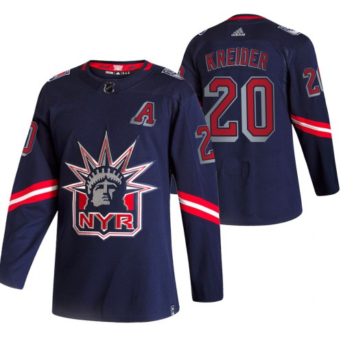 New York New York Rangers #20 Chris Kreider Navy Men's Adidas 2020-21 Reverse Retro Alternate Jersey Men's