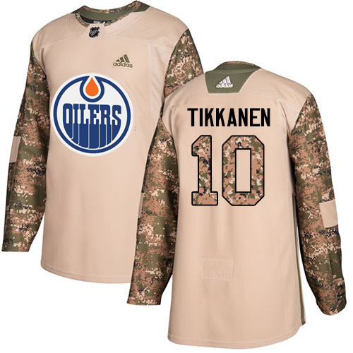 Adidas Edmonton Oilers #10 Esa Tikkanen Camo Authentic 2017 Veterans Day Stitched Jersey Men's