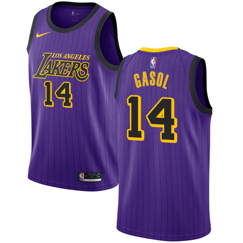 Los Angeles Lakers #14 Marc Gasol Purple Womens Swingman City Edition 2018/19 Jersey Womens
