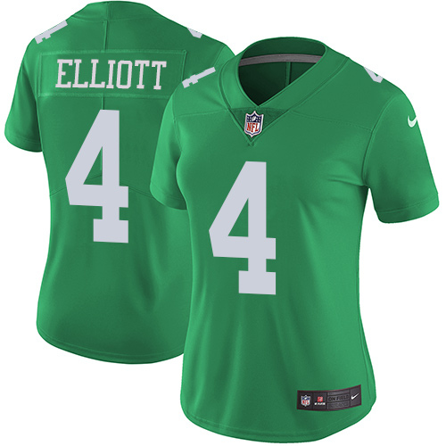 Philadelphia Eagles #4 Jake Elliott Green Women's Stitched Limited Rush Jersey Womens