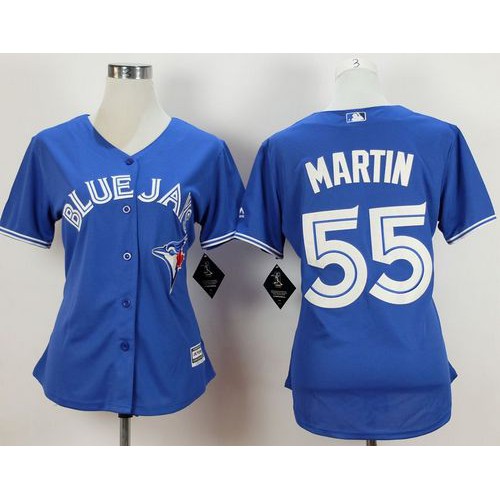 Toronto Blue Jays #55 Russell Martin Blue Alternate Women's Stitched Jersey Womens