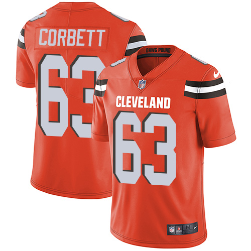 Cleveland Browns #63 Austin Corbett Orange Alternate Men's Stitched Vapor Untouchable Limited Jersey Men's