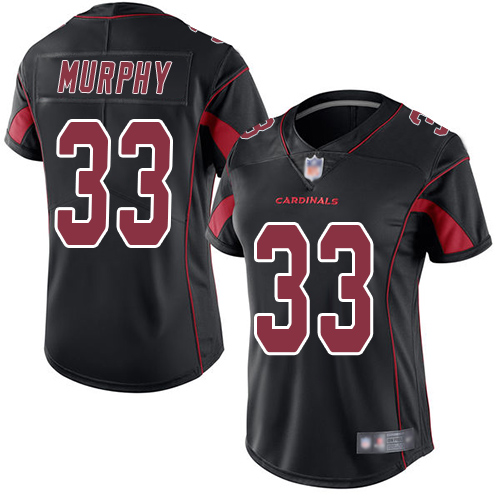 Arizona Cardinals #33 Byron Murphy Black Women's Stitched Limited Rush Jersey Womens