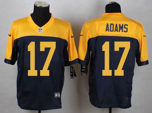 Packers #17 Davante Adams Navy Blue Alternate Men's Stitched New Elite Jersey