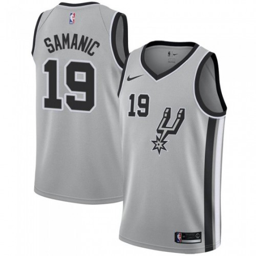 San Antonio Spurs #19 Luka Samanic Silver Swingman Statement Edition Jersey Mens