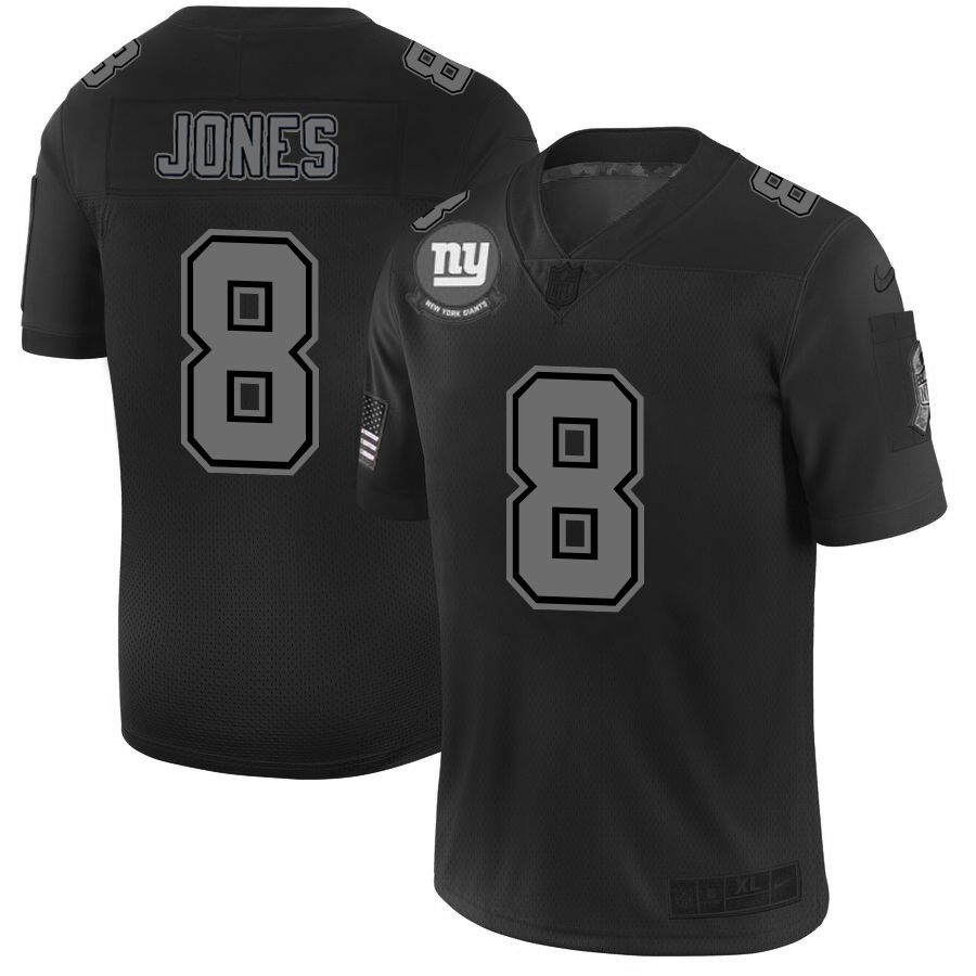 New York Giants #8 Daniel Jones Men's Black 2019 Salute To Service Limited Stitched Jersey