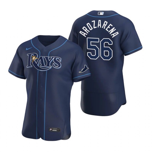 Tampa Bay Tampa Bay Rays #56 Randy Arozarena Men's Navy Alternate 2020 Authentic Team Jersey Men's