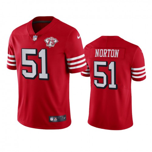 San Francisco 49ers #51 Ken Norton Red Rush Youth 75th Anniversary Stitched Vapor Untouchable Limited Jersey Youth