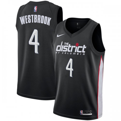 Washington Wizards #4 Russell Westbrook Black Swingman City Edition 2018/19 Jersey Mens