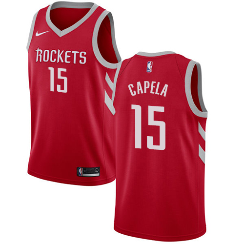 Houston Rockets #15 Clint Capela Red Swingman Icon Edition Jersey Mens
