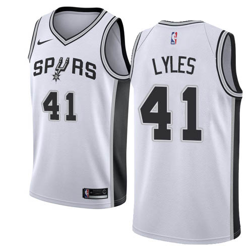 San Antonio Spurs #41 Trey Lyles White Swingman Association Edition Jersey Mens