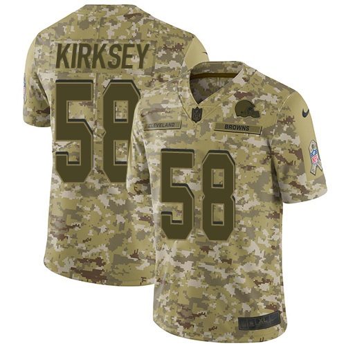 Cleveland Browns #58 Christian Kirksey Camo Men's Stitched Limited 2018 Salute To Service Jersey Men's