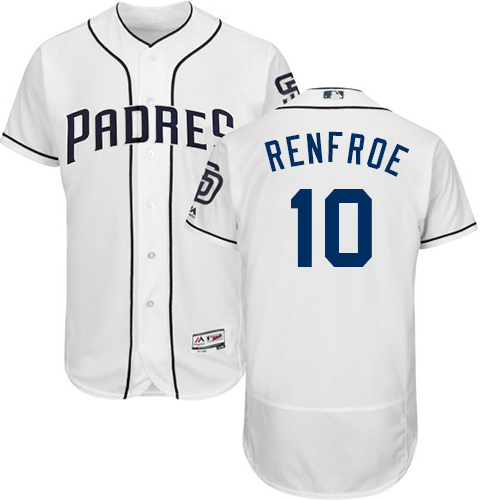 San Diego Padres #10 Hunter Renfroe White Flexbase Authentic Collection Stitched Jersey Men's