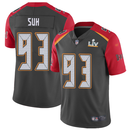 Tampa Bay Buccaneers #93 Ndamukong Suh Gray Men's Super Bowl LV Bound Stitched Limited Inverted Legend Jersey Men's