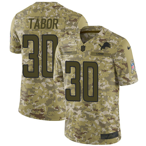 Detroit Lions #30 Teez Tabor Camo Youth Stitched Limited 2018 Salute to Service Jersey Youth