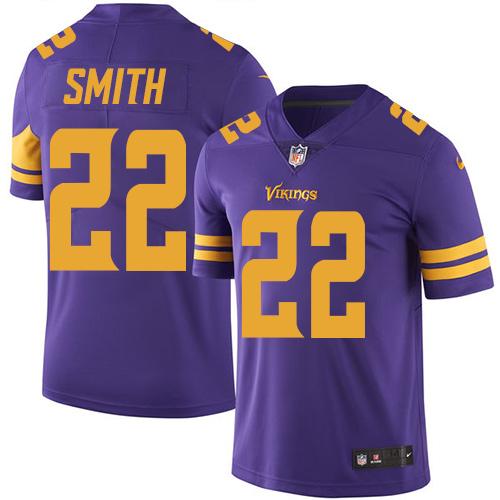 Vikings #22 Harrison Smith Purple Men's Stitched Limited Rush Jersey