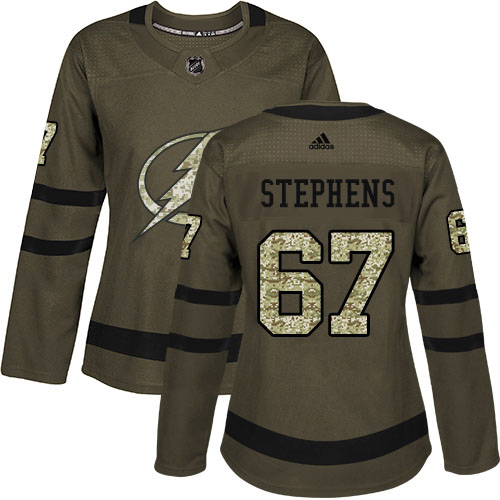 Adidas Tampa Bay Lightning #67 Mitchell Stephens Green Salute to Service Women's Stitched Jersey Womens