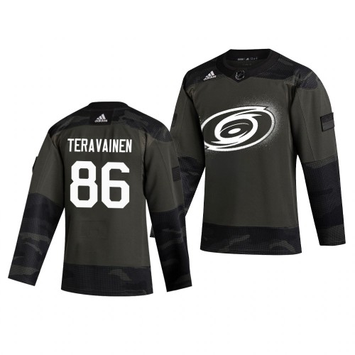 Carolina Carolina Hurricanes #86 Teuvo Teravainen Adidas 2019 Veterans Day Men's Authentic Practice Jersey Camo Men's