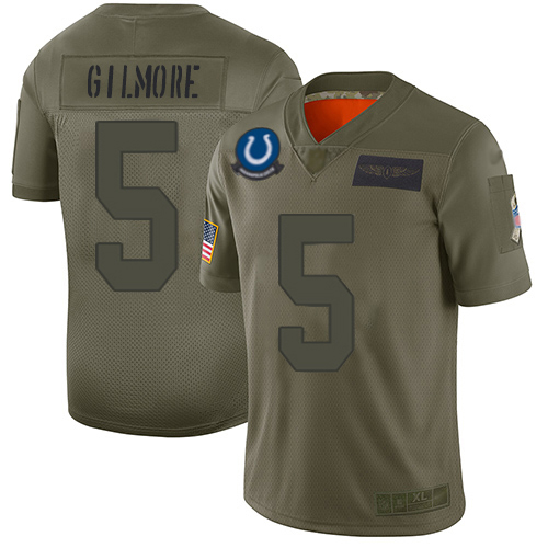Colts #5 Stephon Gilmore Camo Youth Stitched Limited 2019 Salute To Service Jersey