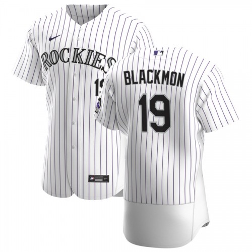 Colorado Colorado Rockies #19 Charlie Blackmon Men's White Home 2020 Authentic Player Jersey Men's